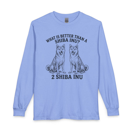 Two Shiba Inu Long Sleeve Carolina Blue