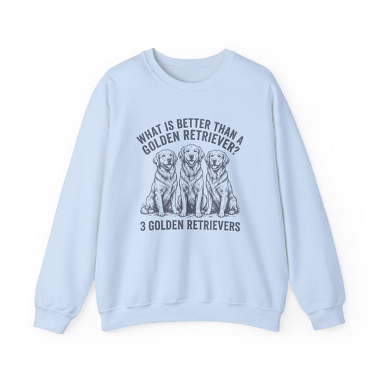 Three Golden Retrievers Crewneck Sweatshirt Light Blue