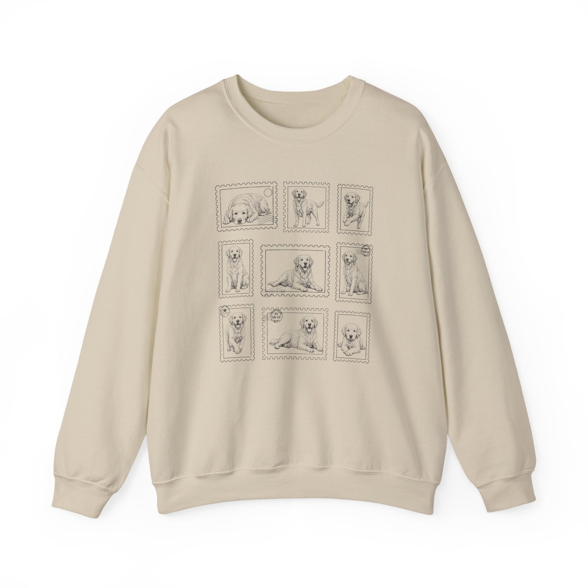 Golden Retriever Stamps Crewneck Sweatshirt Sand