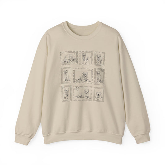 Golden Retriever Stamps Crewneck Sweatshirt Sand