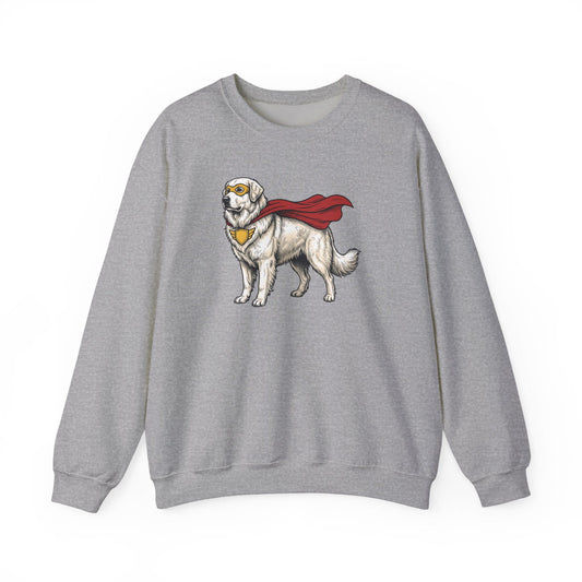 Great Pyrenees Superhero Crewneck Sweatshirt Sport Grey