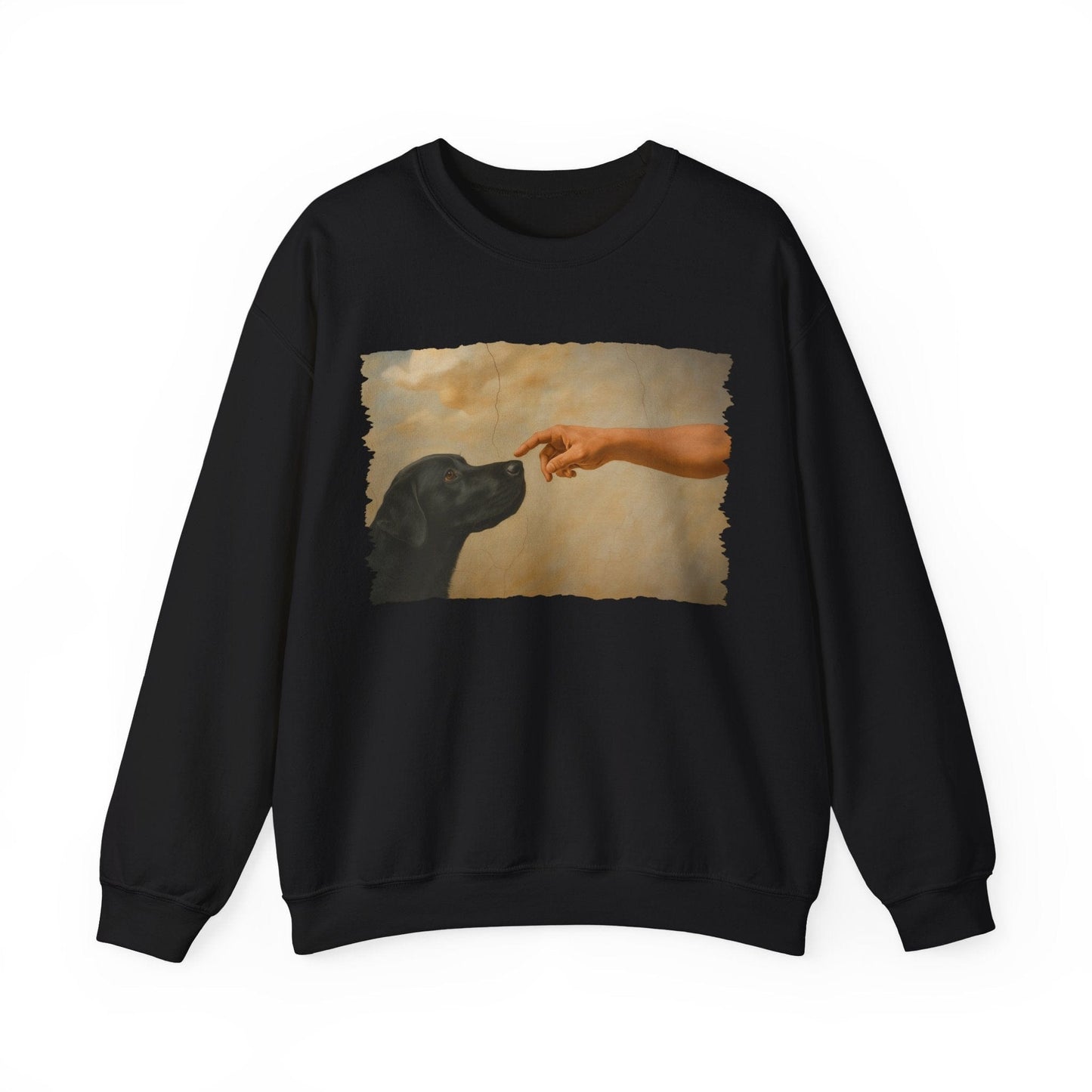 God Creates Black Lab Crewneck Sweatshirt Black