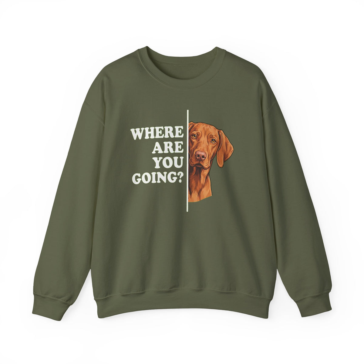 Vizsla Where Are You Going Crewneck Sweatshirt