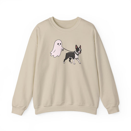 Boston Terrier Ghost Walk Crewneck Sweatshirt