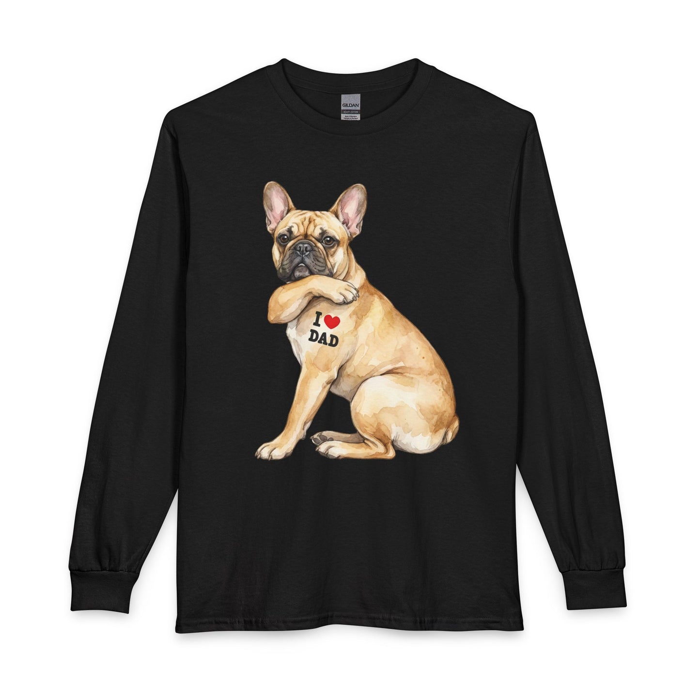French Bulldog I Love Dad Long Sleeve Black