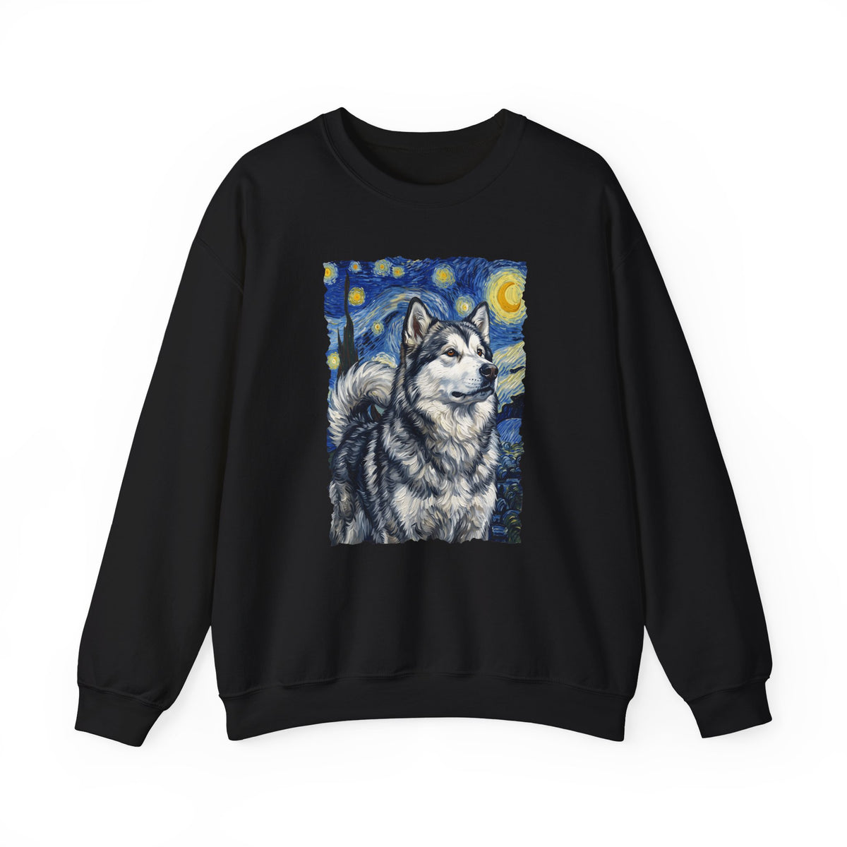 Alaskan Malamute Van Gogh Crewneck Sweatshirt