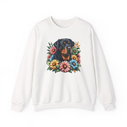 Rottweiler Flower Wreath Crewneck Sweatshirt