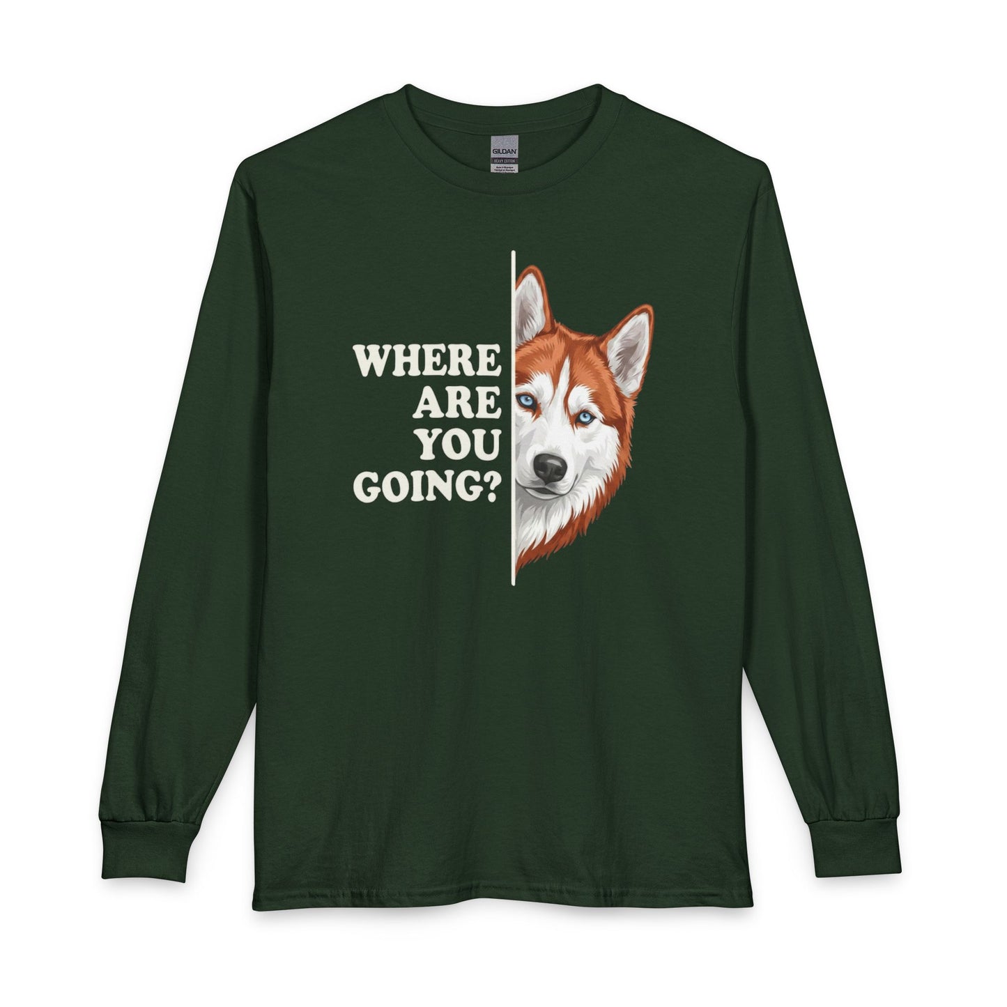 Red and White Husky Alert Long Sleeve