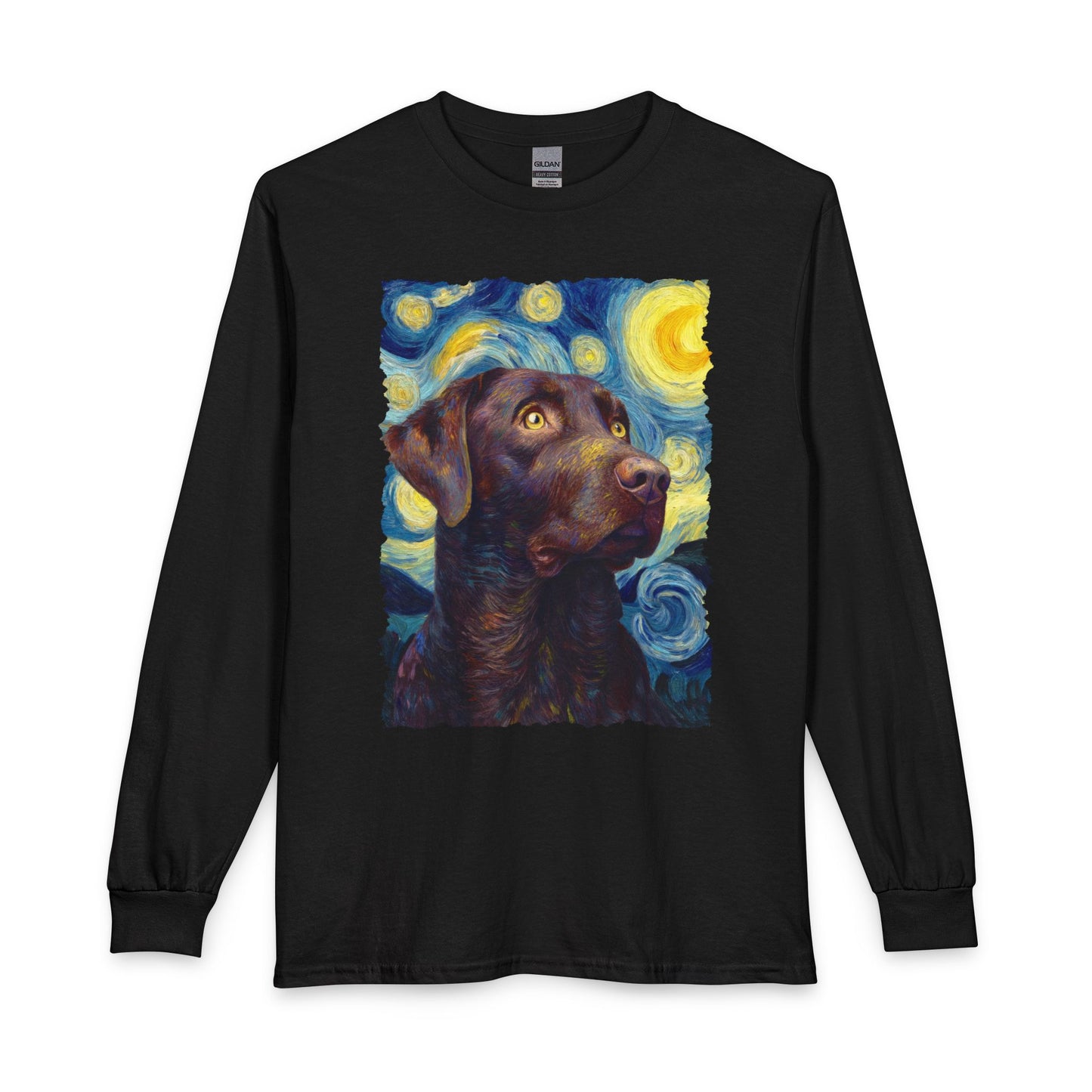 Chocolate Labrador Starry Night Long Sleeve
