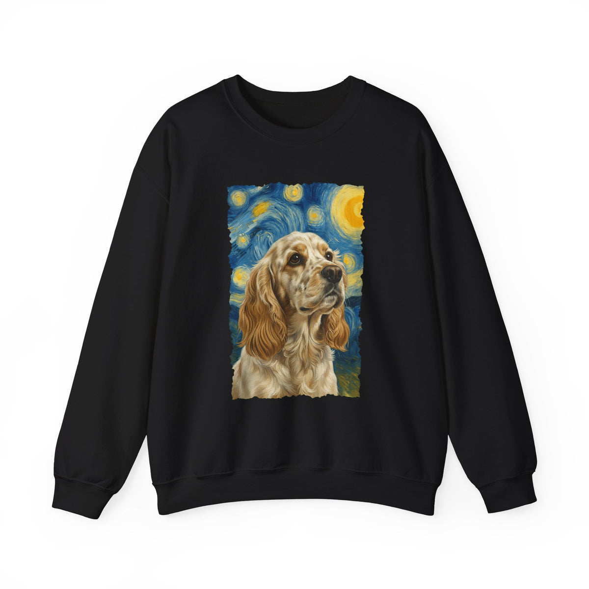 Lemon Roan Cocker Spaniel Starry Night Crewneck Sweatshirt