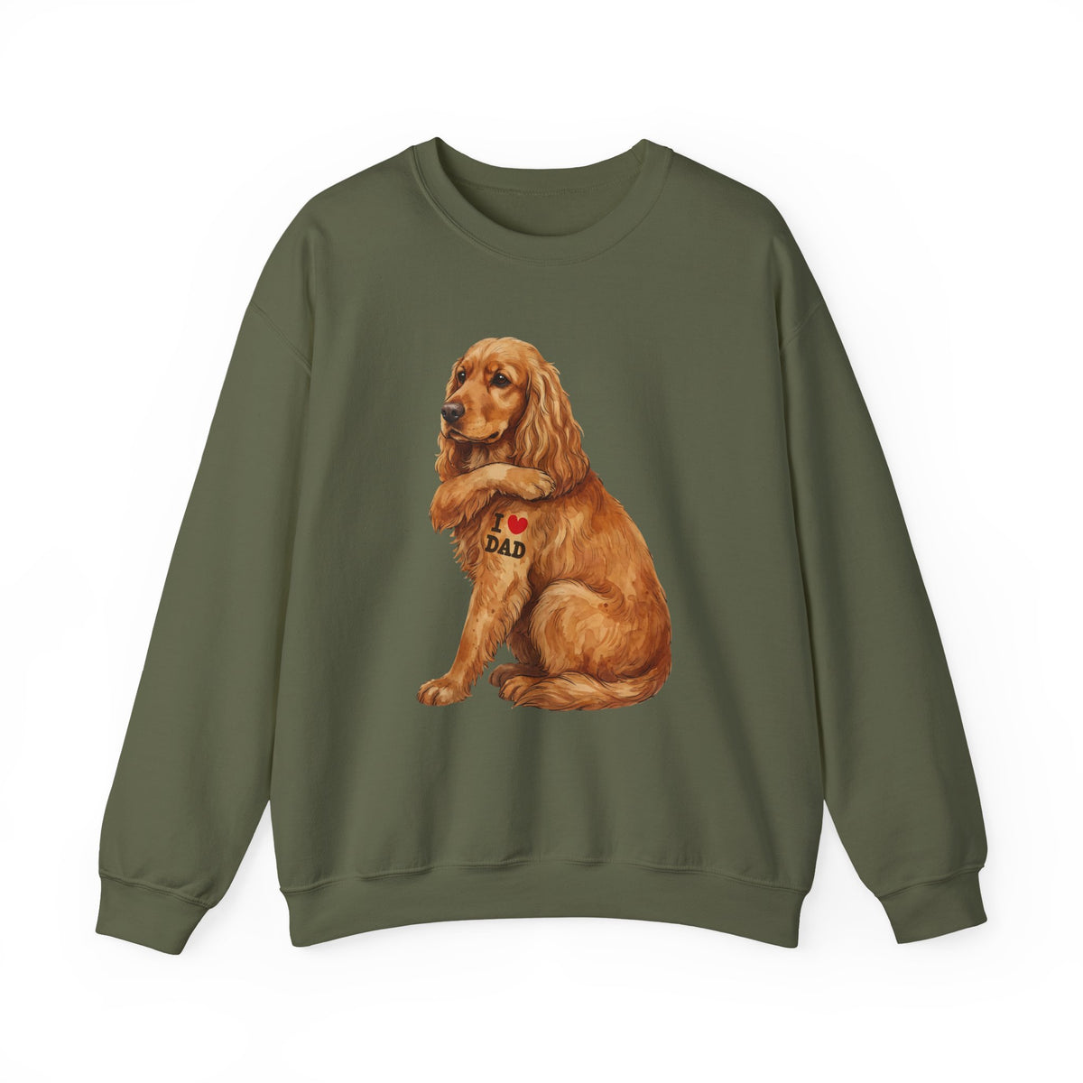 Cocker Spaniel I Love Dad Crewneck Sweatshirt