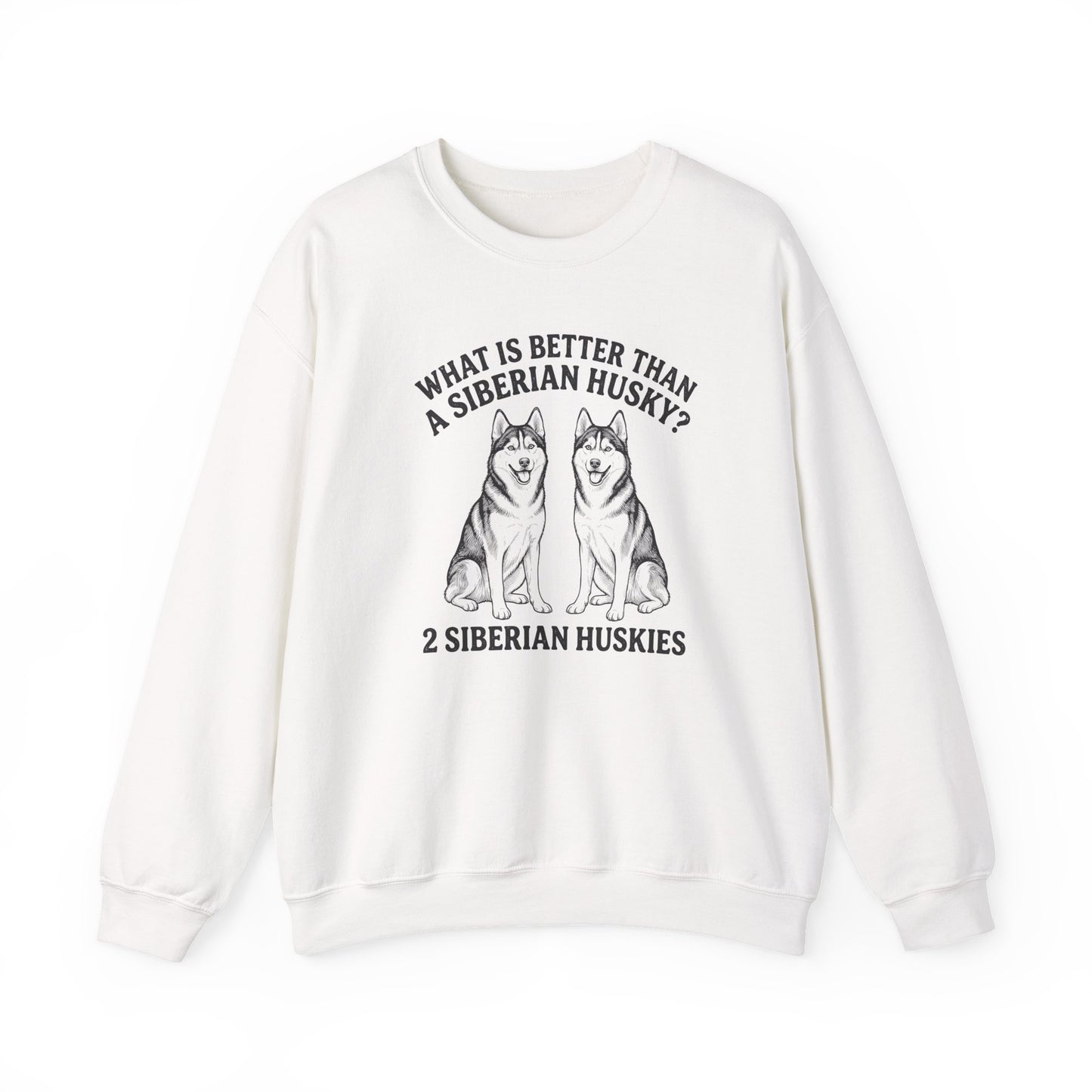 2 Huskies Crewneck Sweatshirt White