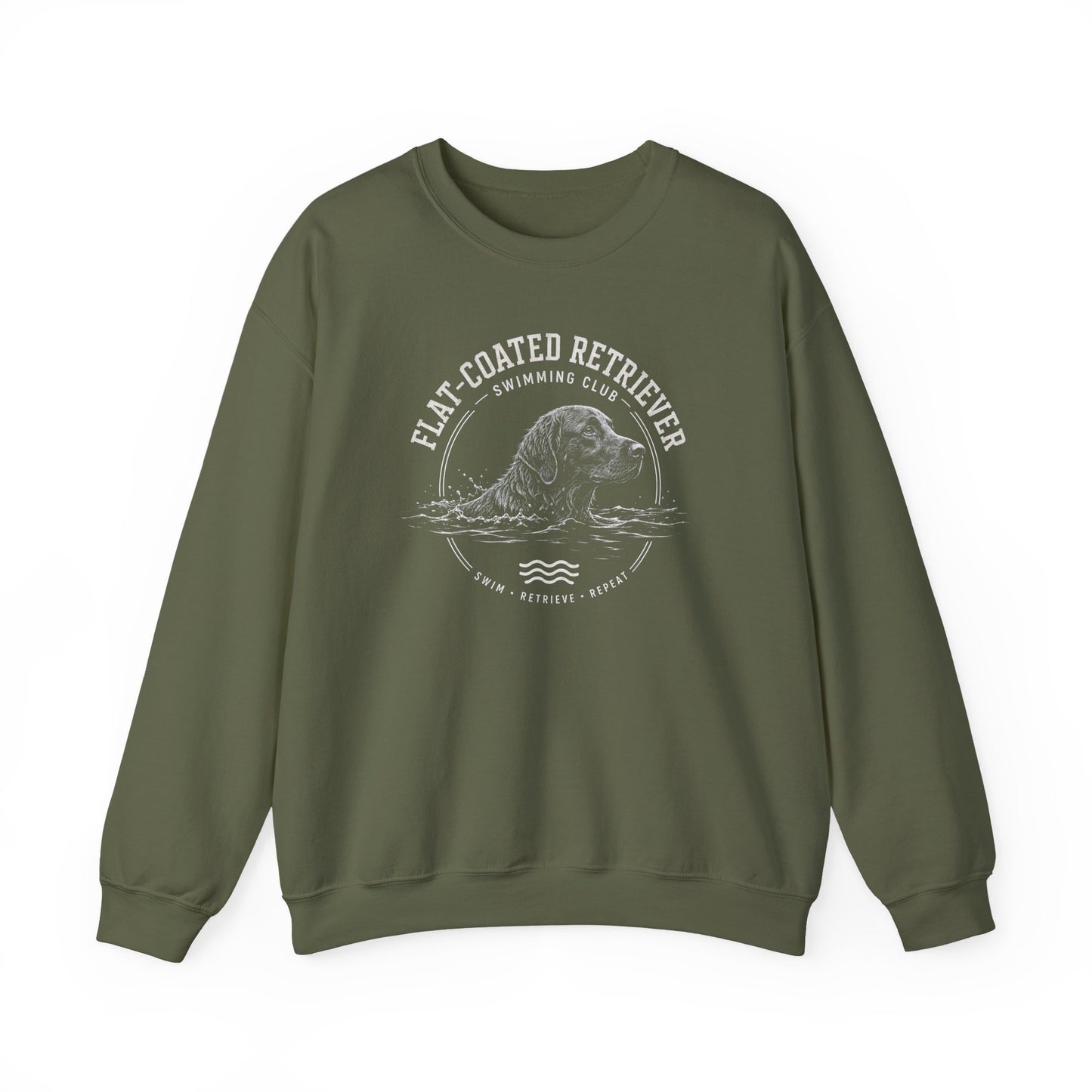 Flat-Coated Retriever Swimming Club Crewneck Sweatshirt