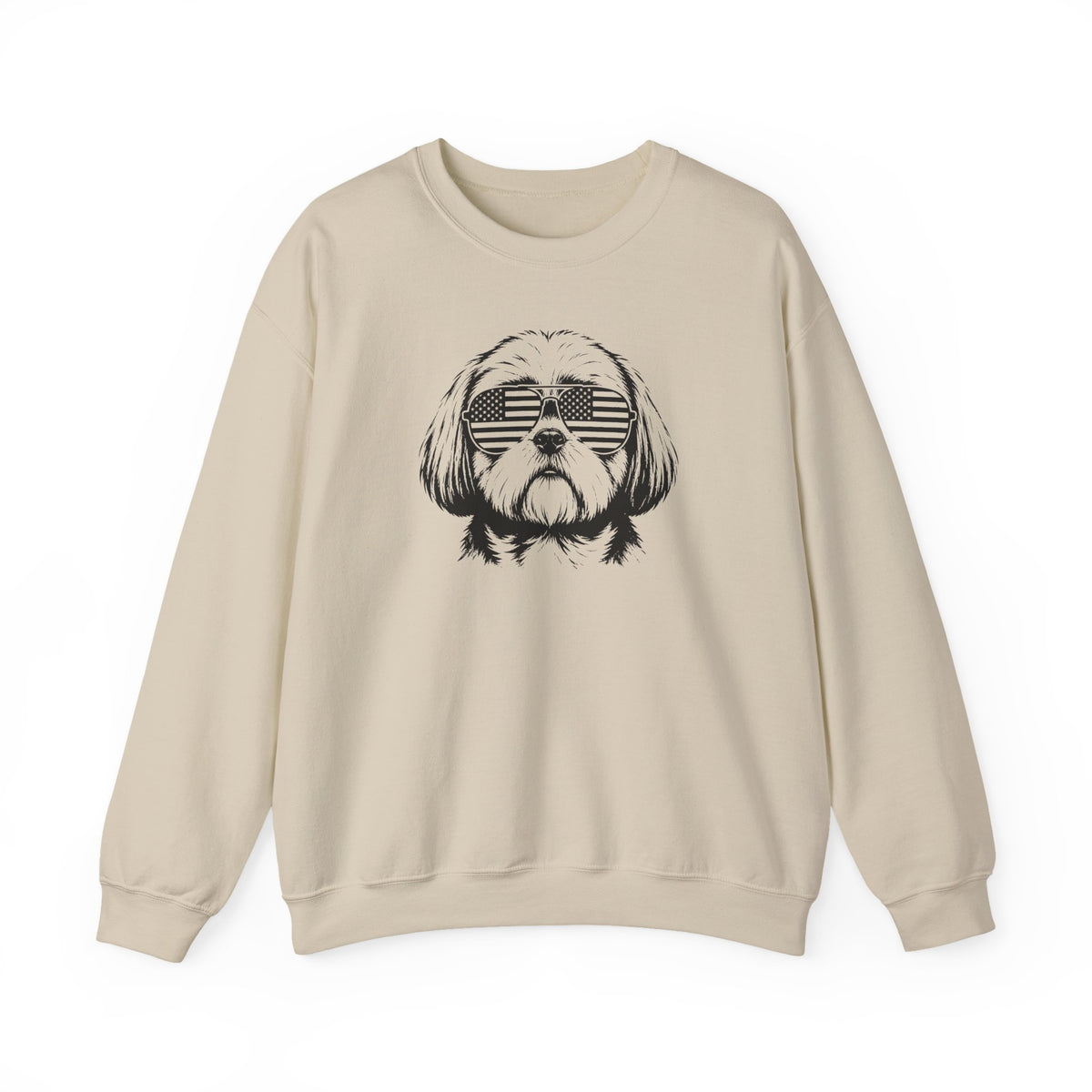 Shih Tzu Flag Shades Crewneck Sweatshirt