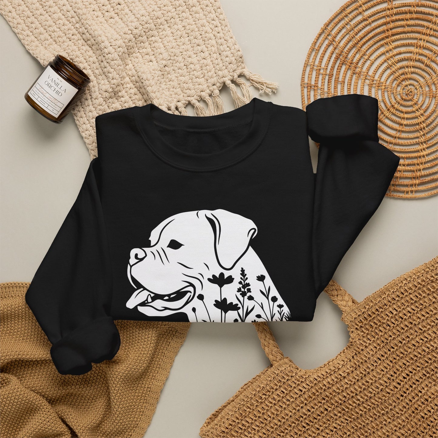 Boxer Flowers Crewneck Sweatshirt