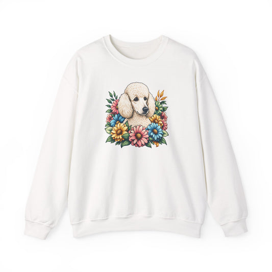 Standard Poodle Flower Wreath Crewneck Sweatshirt