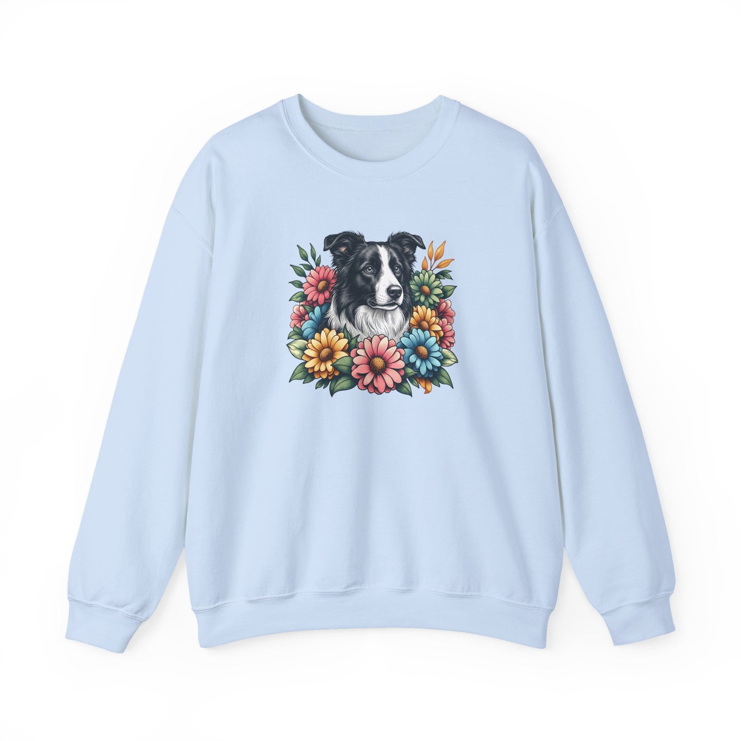Border Collie Flowers Crewneck Sweatshirt