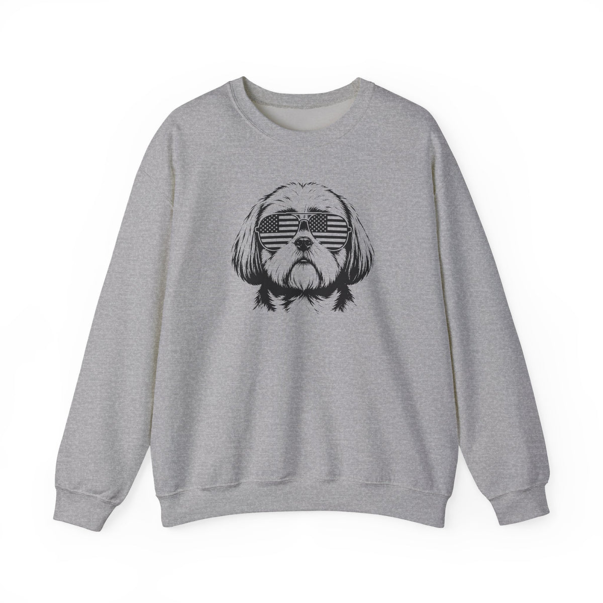 Shih Tzu Flag Shades Crewneck Sweatshirt