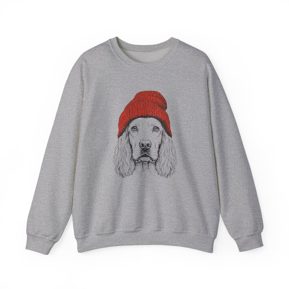 Cocker Beanie Crewneck Sweatshirt Sport Grey