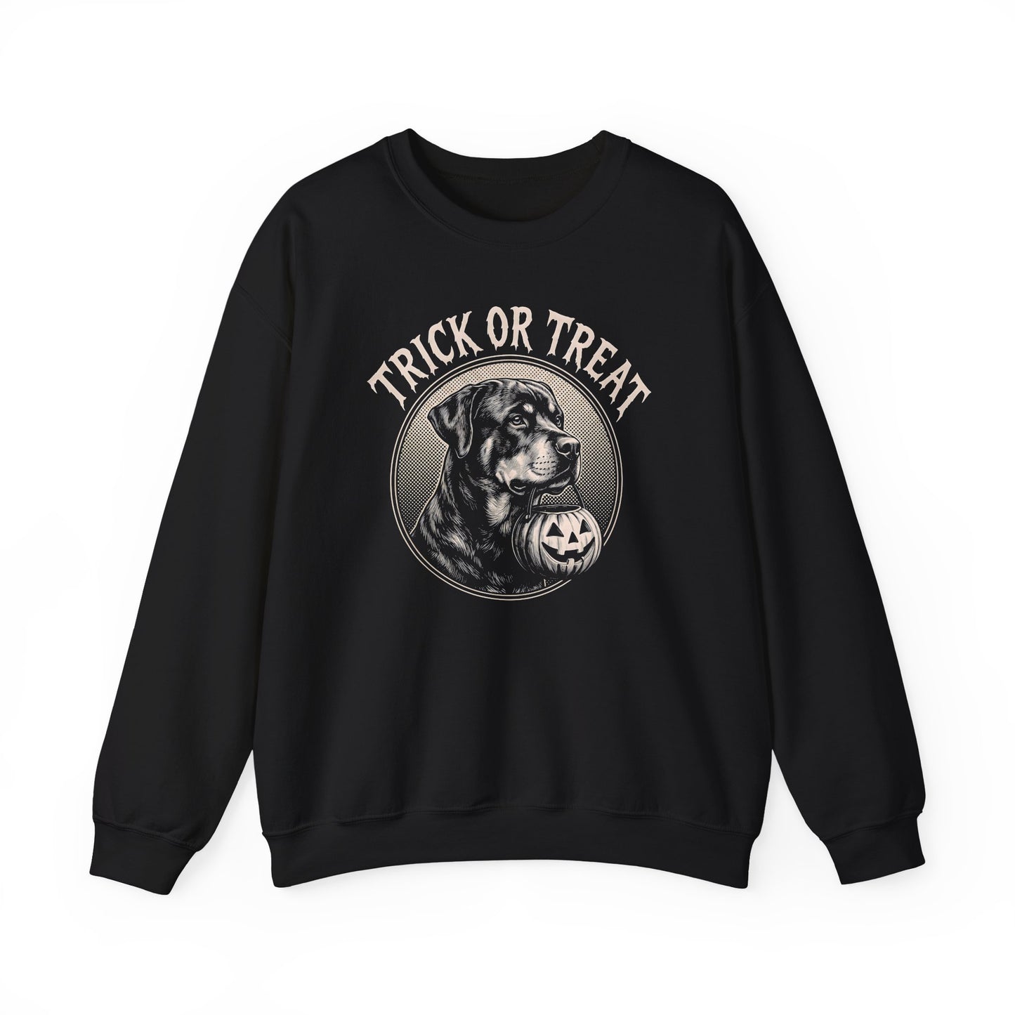 Rottweiler Trick Or Treat Crewneck Sweatshirt