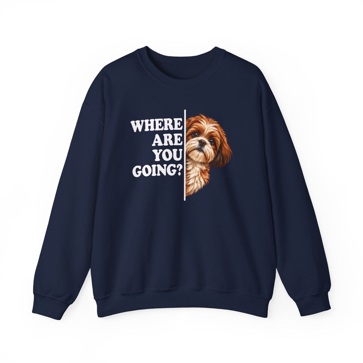 Red Shih Tzu Alert Crewneck Sweatshirt