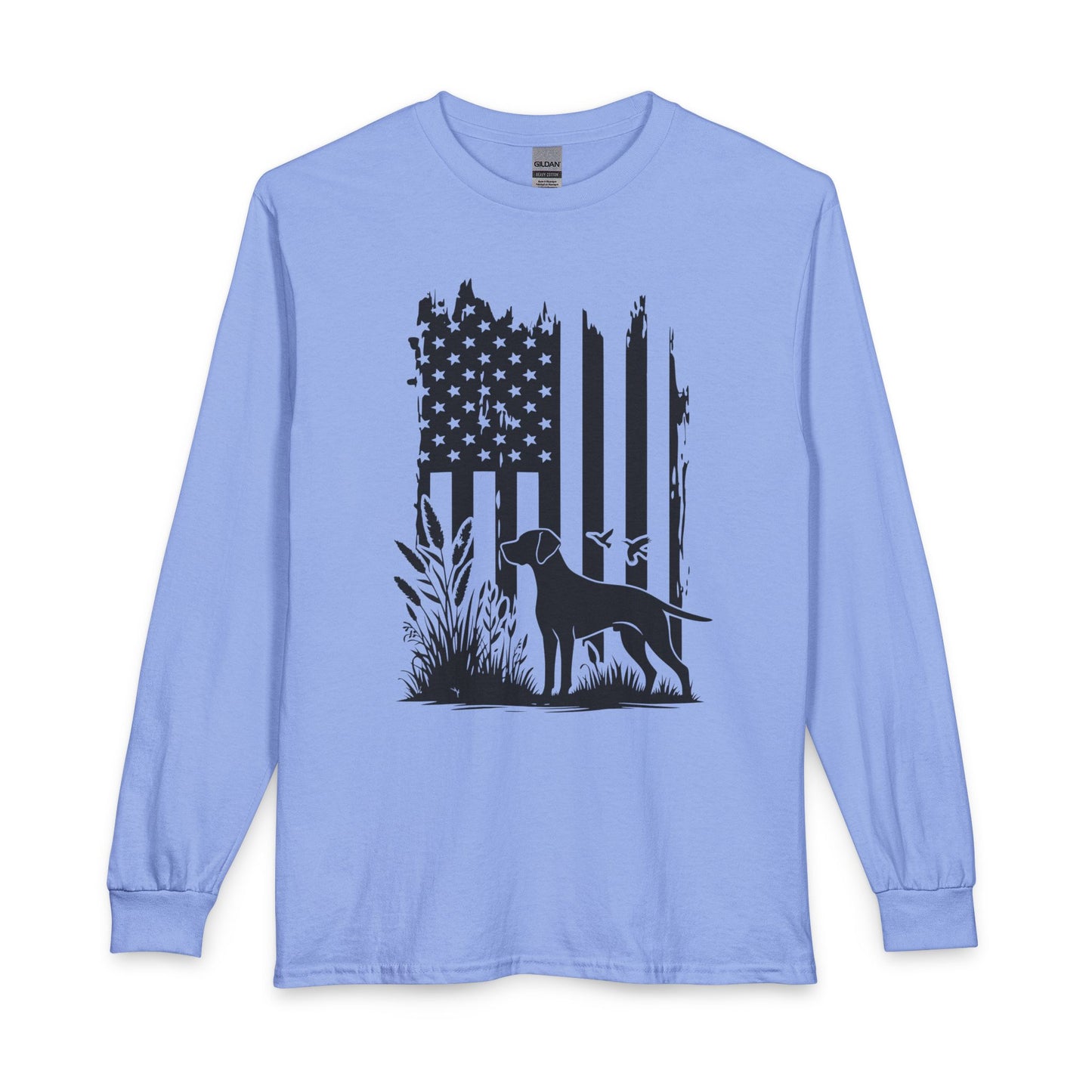 Weimaraner Hunting USA Long Sleeve Carolina Blue