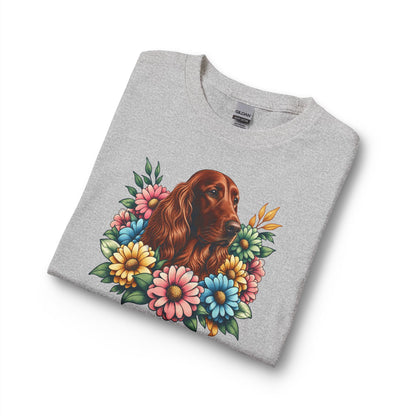 Irish Setter Flower Wreath Long Sleeve