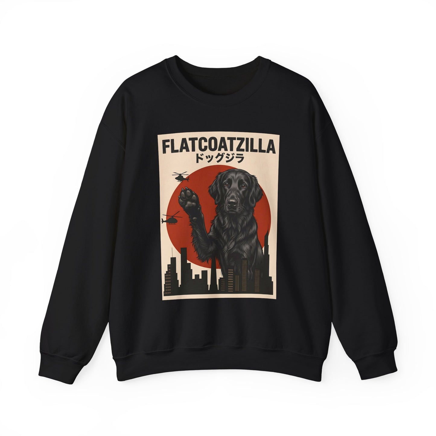 Flat Coated Retriever Flatcoatzilla Crewneck Sweatshirt