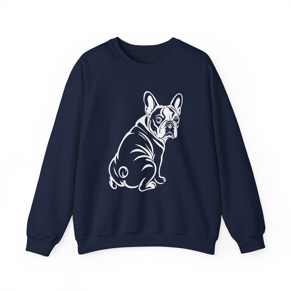 French Bulldog Graphic Crewneck Sweatshirt Navy