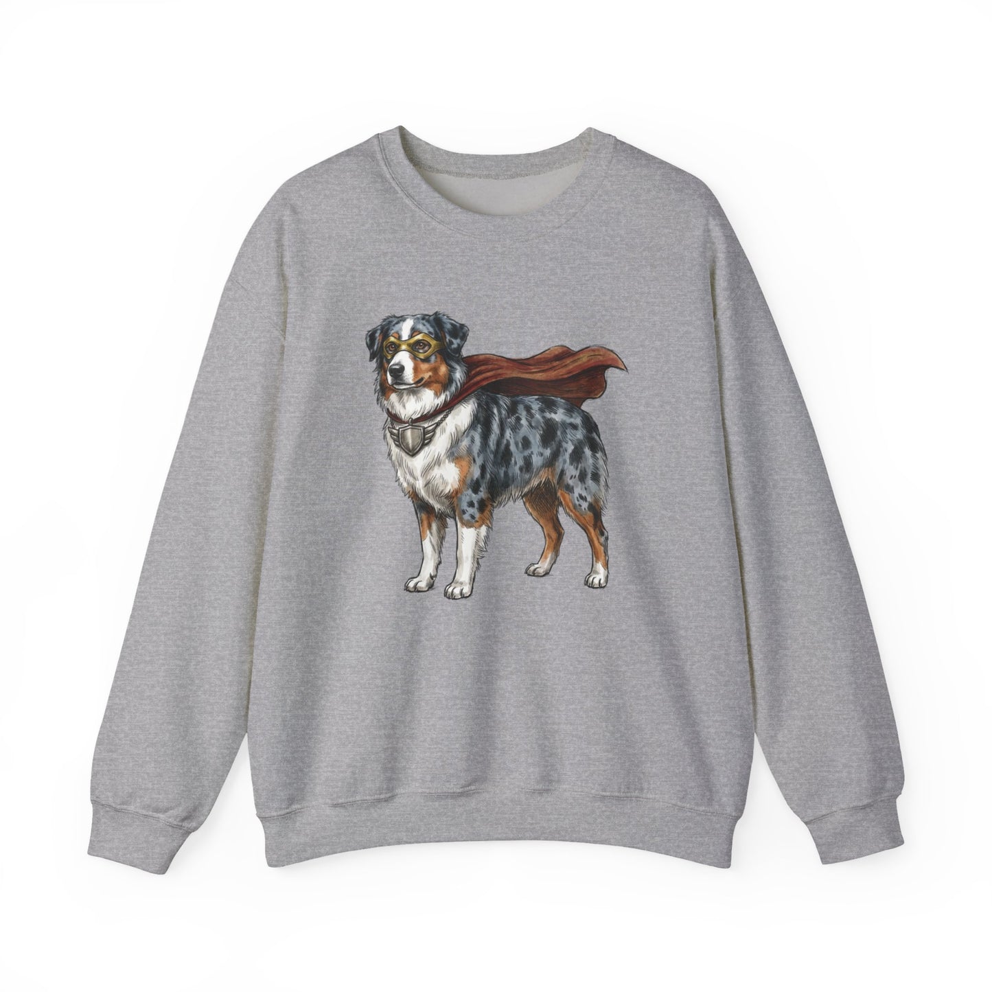 Australian Shepherd Superhero Crewneck Sweatshirt