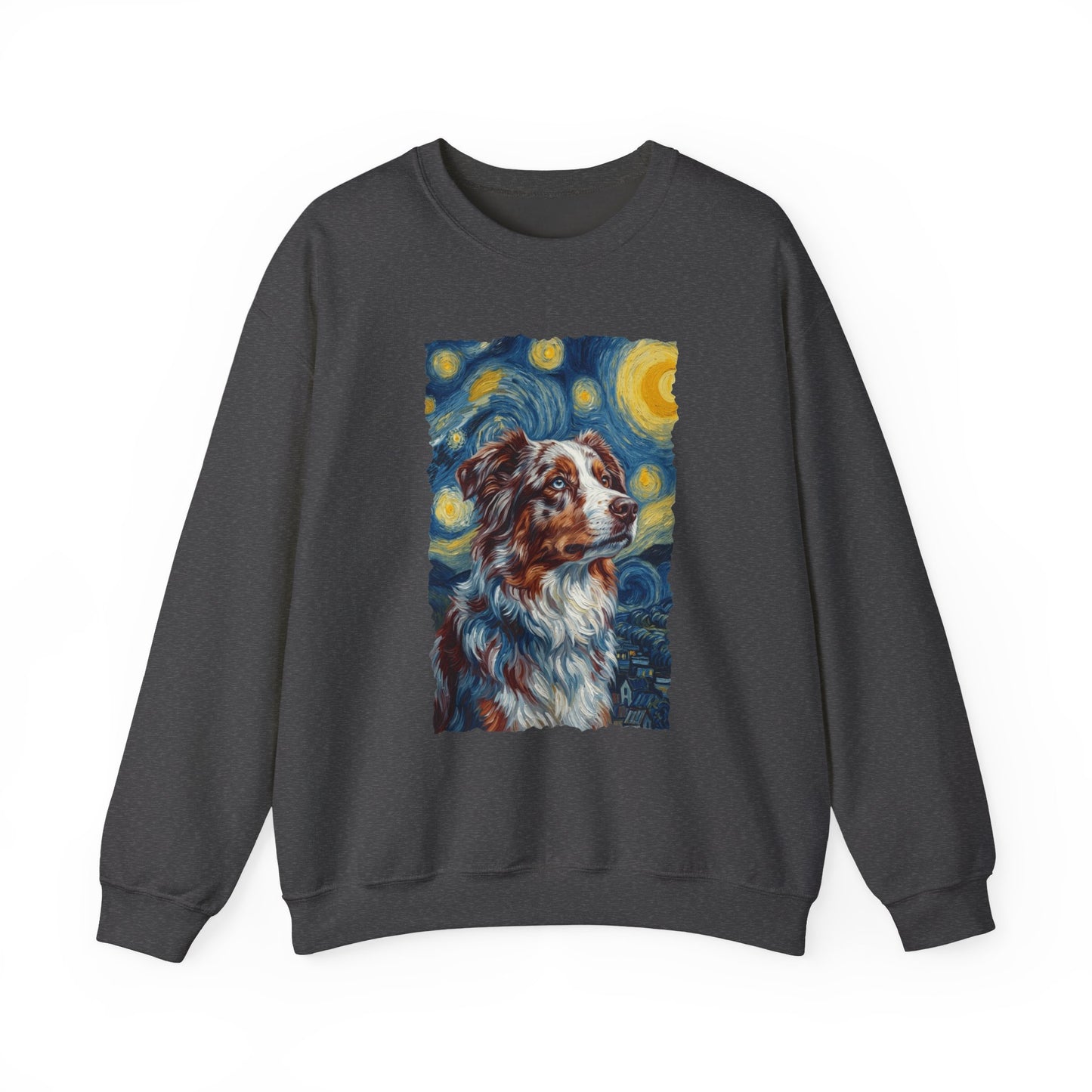 Australian Shepherd Van Gogh Crewneck Sweatshirt