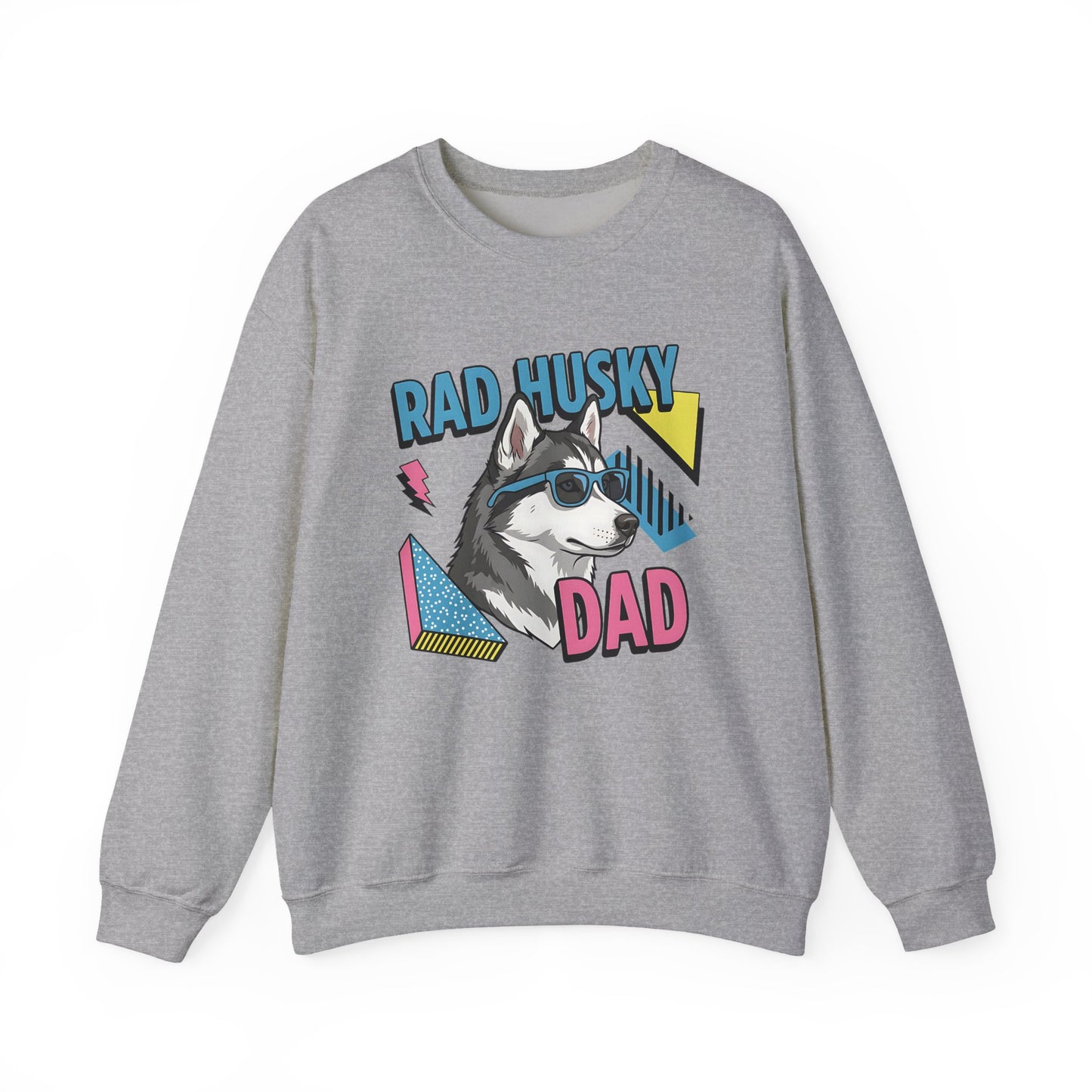 Rad Husky Dad Crewneck Sweatshirt Sport Grey
