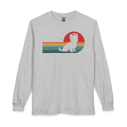 Yorkshire Terrier Retro Sunset Long Sleeve Sport Grey