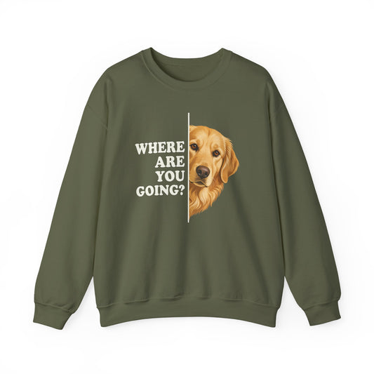 Following Golden Retriever Crewneck Sweatshirt Military Green