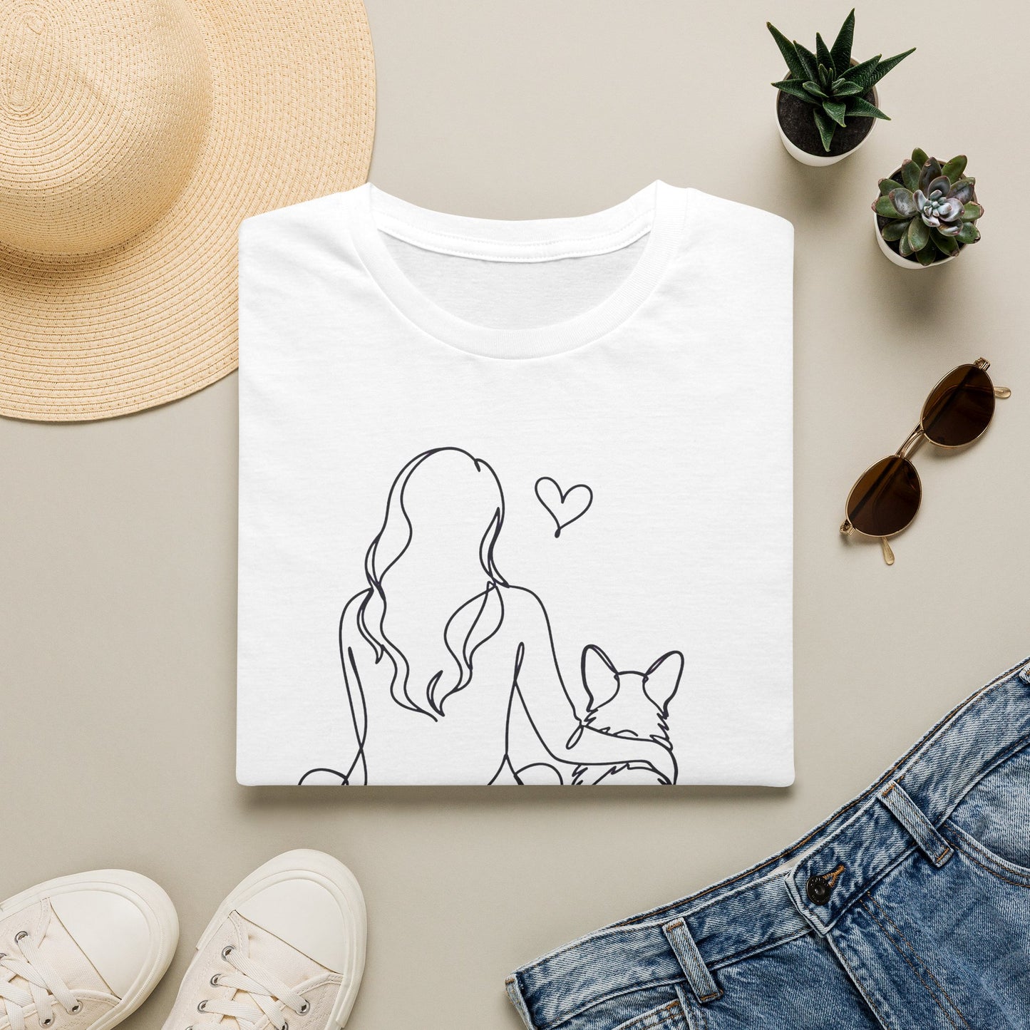 Cardigan Welsh Corgi and Girl