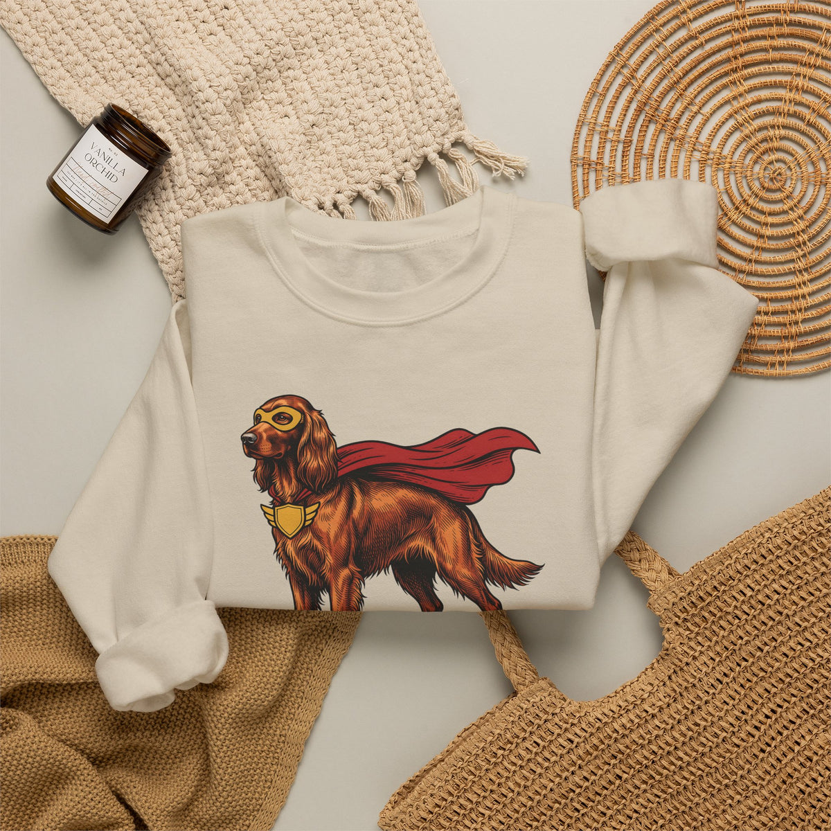 Irish Setter Superhero Crewneck Sweatshirt