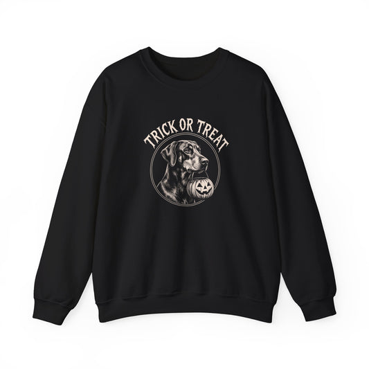 Doberman Halloween Trick or Treat Crewneck Sweatshirt