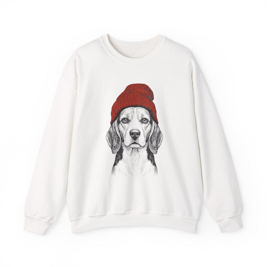 Beagle Beanie Crewneck Sweatshirt