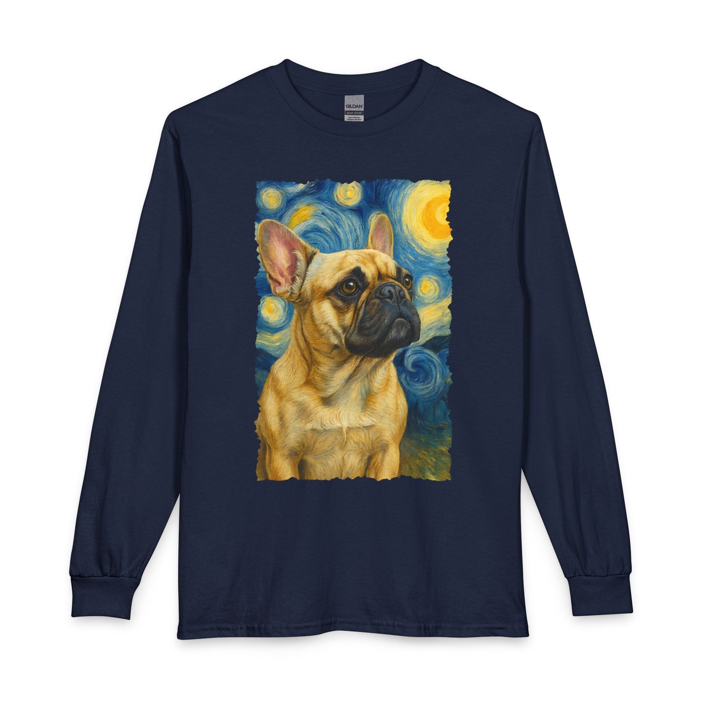 French Bulldog van Gogh Long Sleeve Navy
