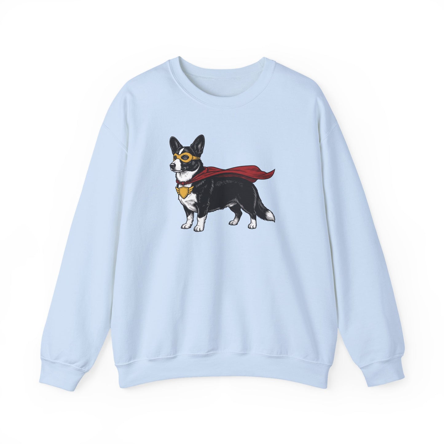 Cardigan Welsh Corgi Black And White Superhero Crewneck Sweatshirt