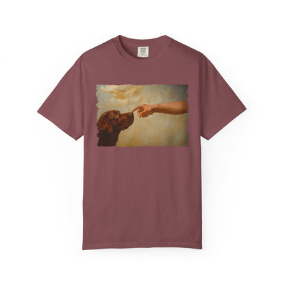 God Creates Chocolate Lab Premium Tee