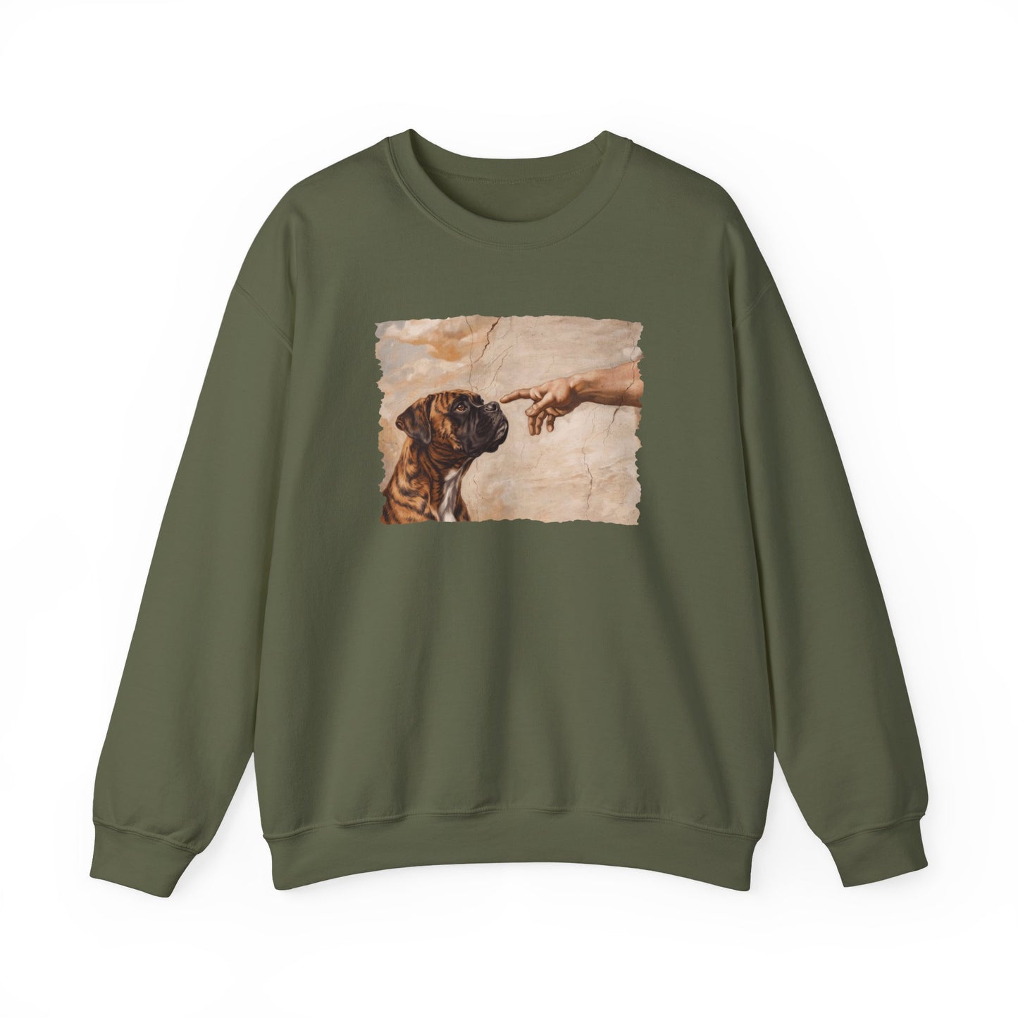 God Creates Brindle Boxer Crewneck Sweatshirt