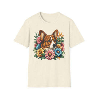 Cardigan Welsh Corgi Red Brindle Flowers