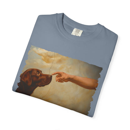 God Creates Chocolate Lab Premium Tee