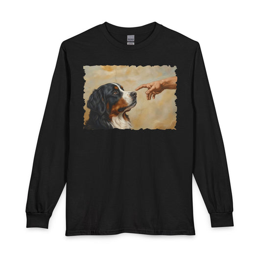 God Creates Bernese Mountain Dog Long Sleeve Black