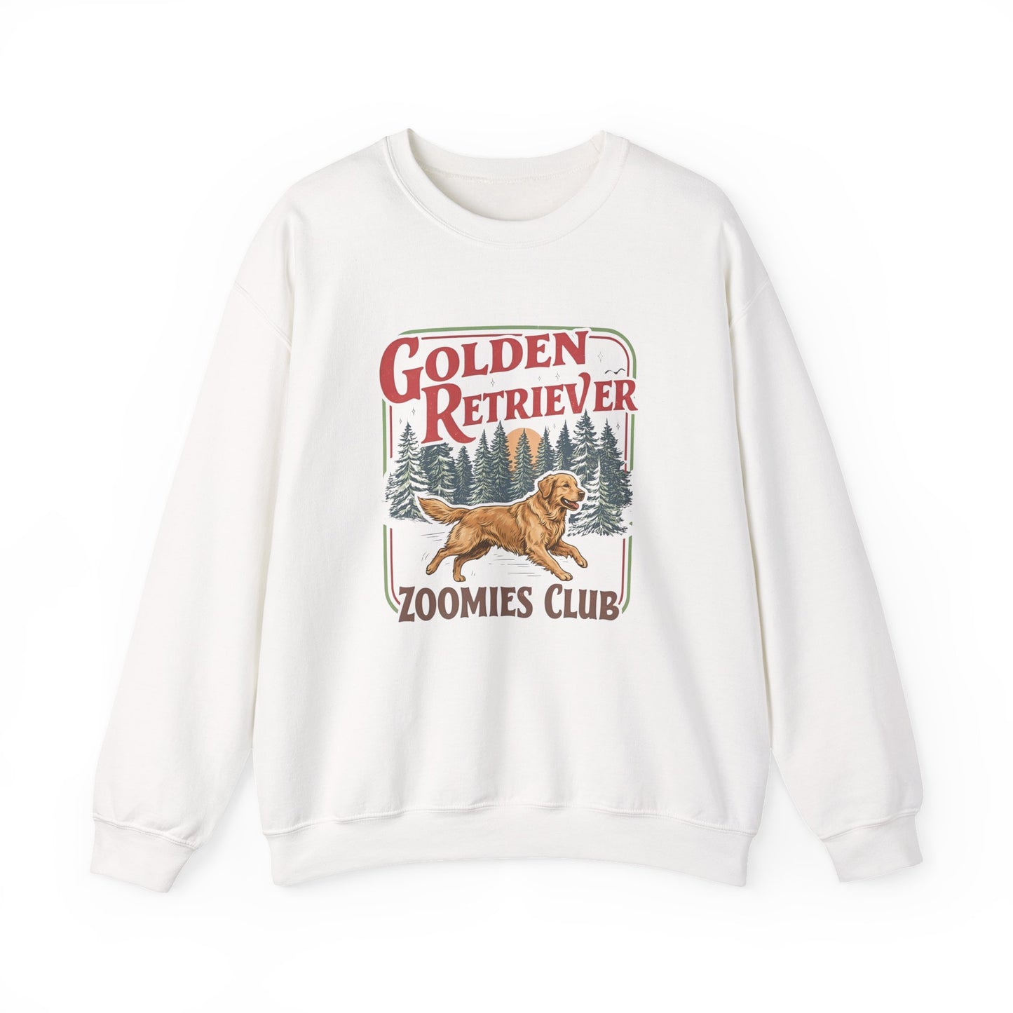 Golden Retriever Zoomies Crewneck Sweatshirt White