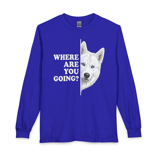 White Husky Alert Long Sleeve Royal