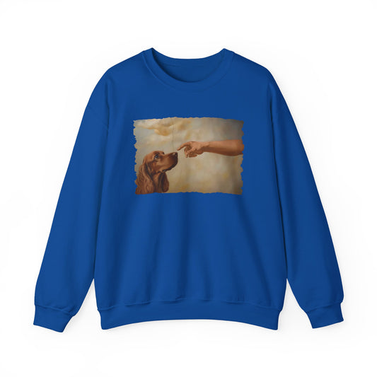 God Creates Red Cocker Spaniel Crewneck Sweatshirt