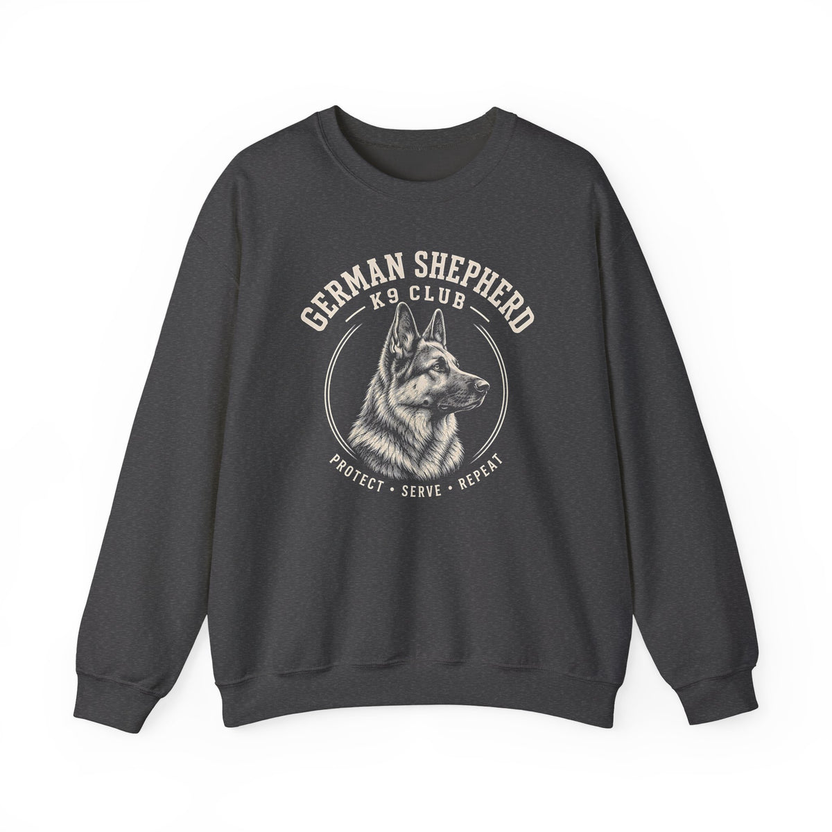 German Shepherd K9 Club Crewneck Sweatshirt Dark Heather
