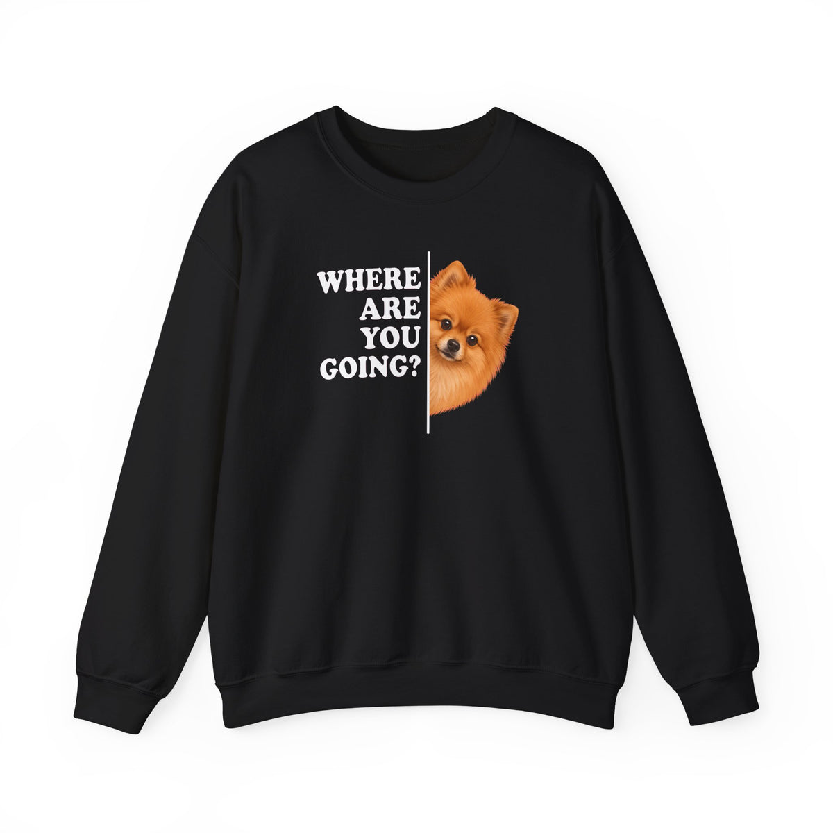 Pomeranian Where Are You Going Crewneck Sweatshirt